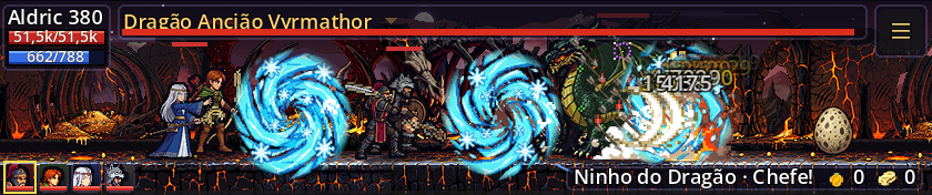 O Dragão Ancião Vyrmathor enfrentando o grupo